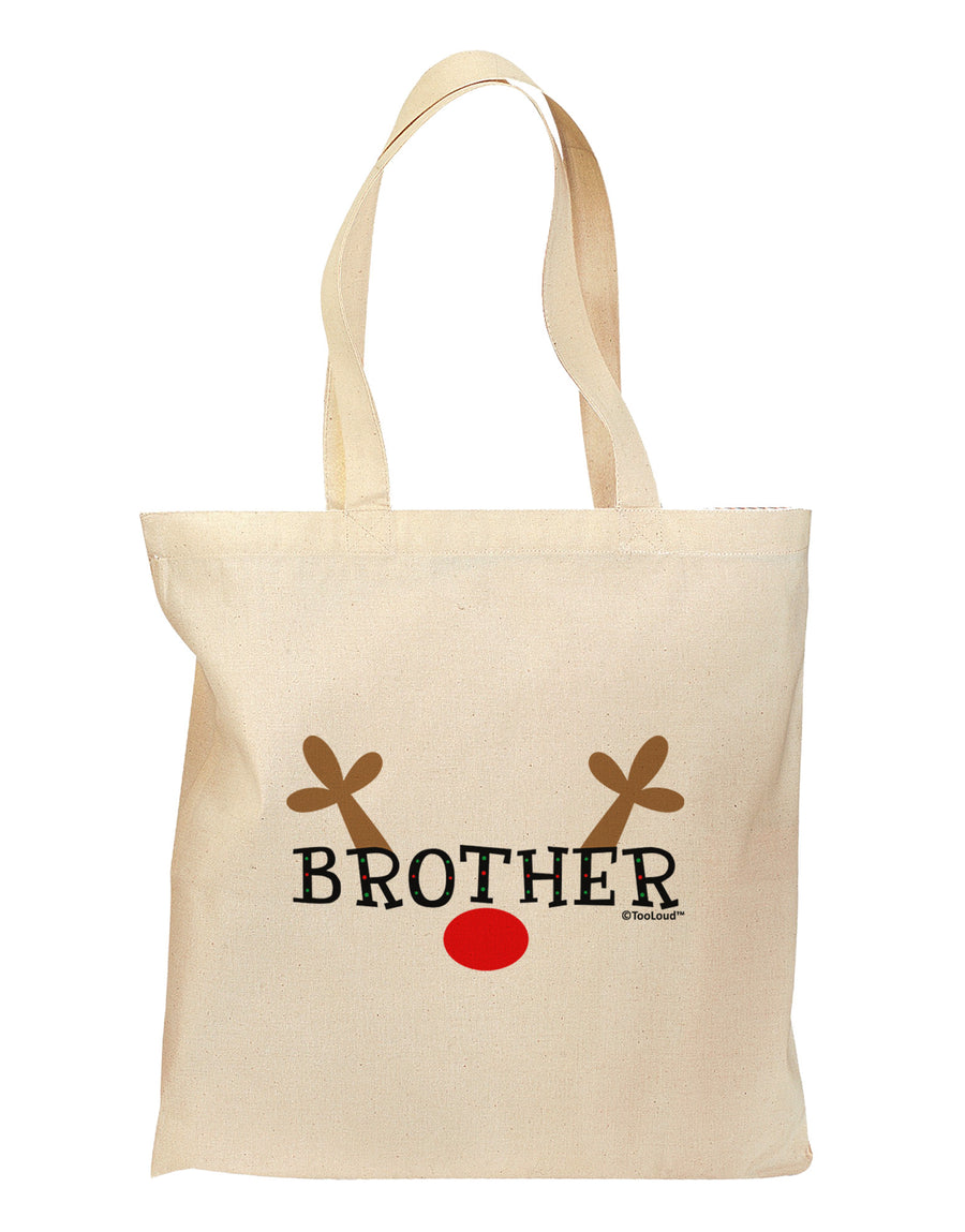 Matching Family Christmas Design - Reindeer - Brother Grocery Tote Bag by TooLoud-Grocery Tote-TooLoud-Natural-Medium-Davson Sales