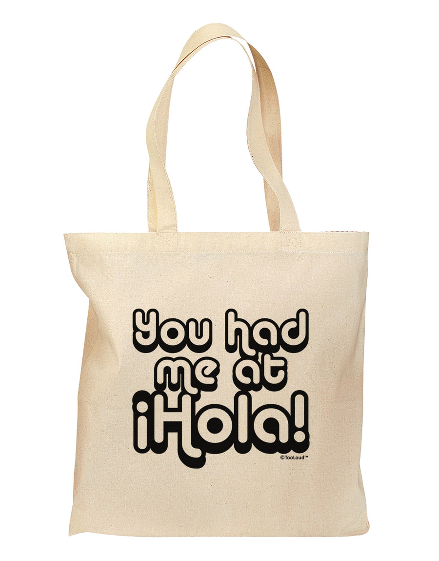 You Had Me at Hola Grocery Tote Bag by TooLoud-Grocery Tote-TooLoud-Natural-Medium-Davson Sales