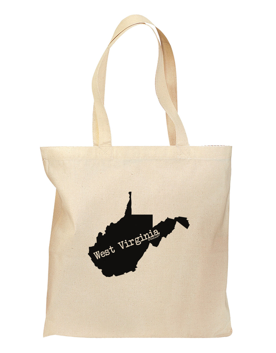 West Virginia - United States Shape Grocery Tote Bag-Grocery Tote-TooLoud-Natural-Medium-Davson Sales