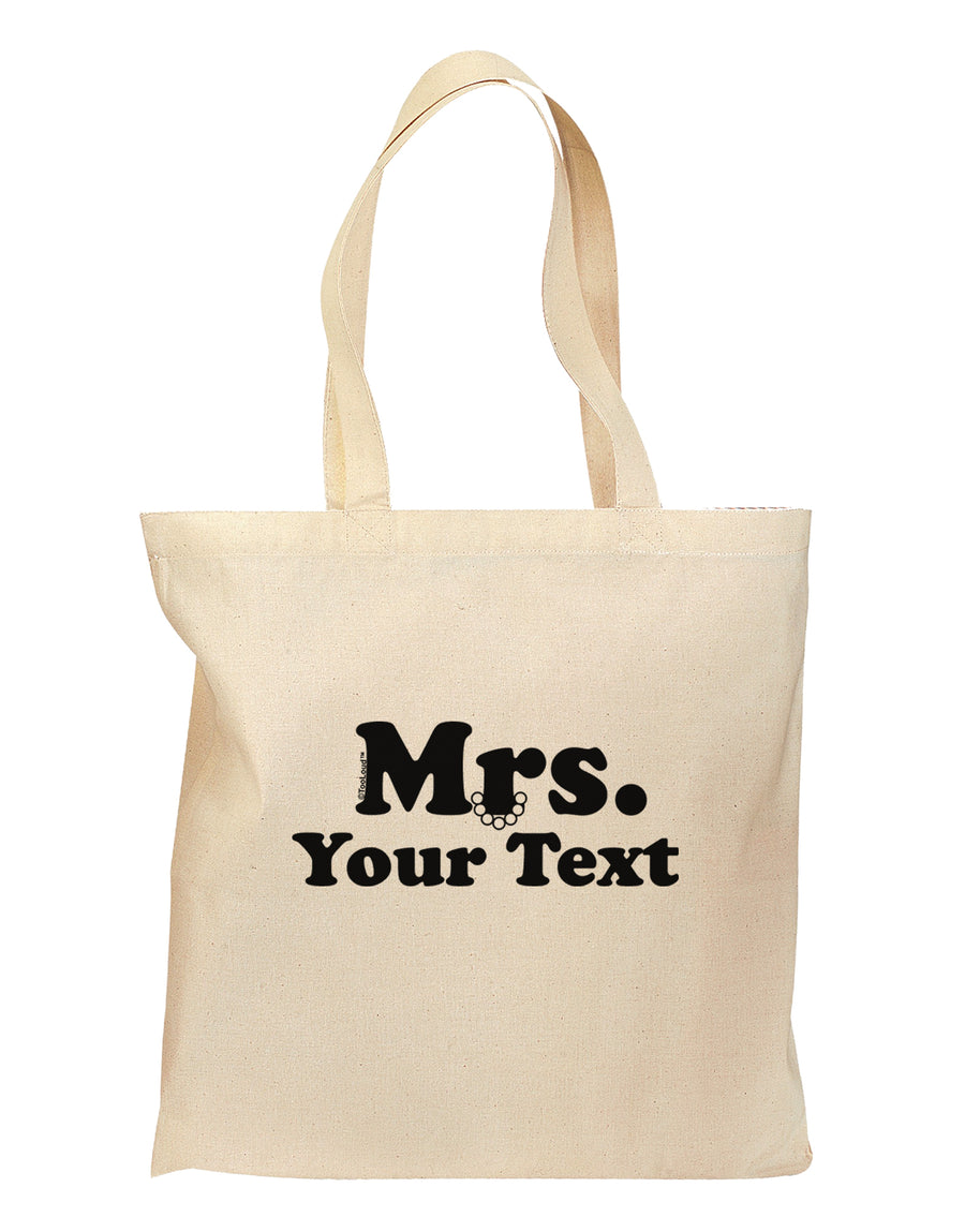 Personalized Mrs Classy Grocery Tote Bag by TooLoud-Grocery Tote-TooLoud-Natural-Medium-Davson Sales