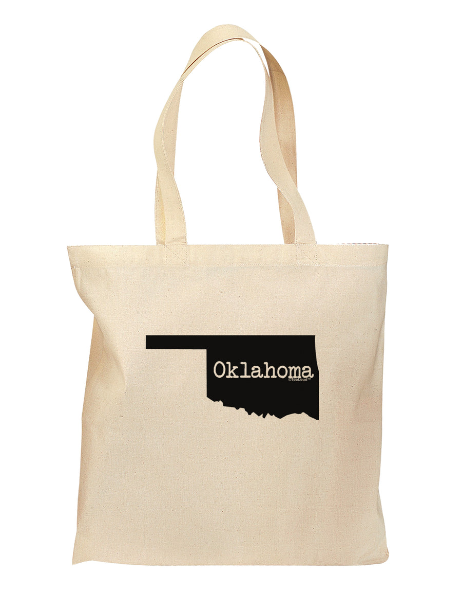 Oklahoma - United States Shape Grocery Tote Bag by TooLoud-Grocery Tote-TooLoud-Natural-Medium-Davson Sales