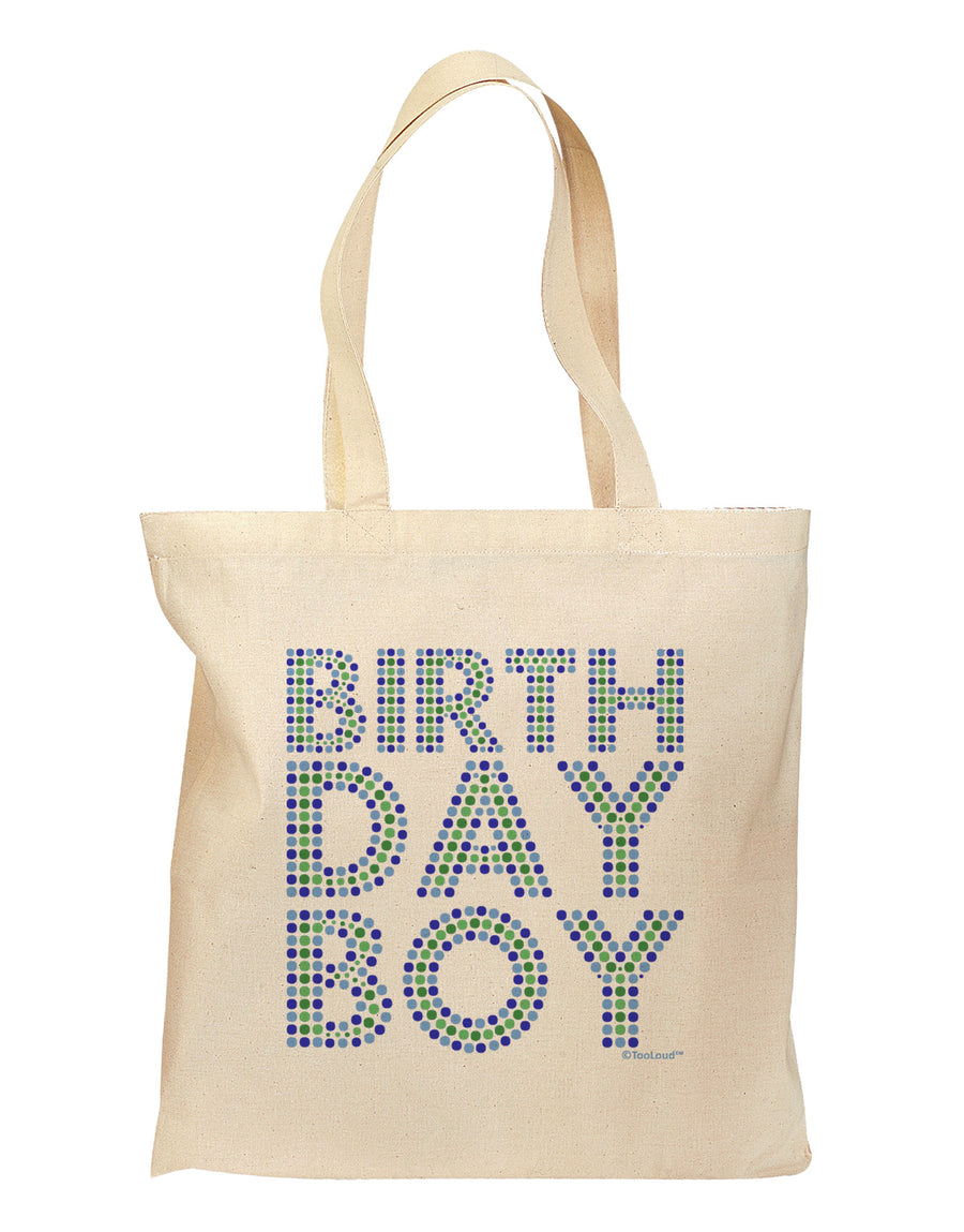 Birthday Boy - Blue and Green Dots Grocery Tote Bag by TooLoud-Grocery Tote-TooLoud-Natural-Medium-Davson Sales