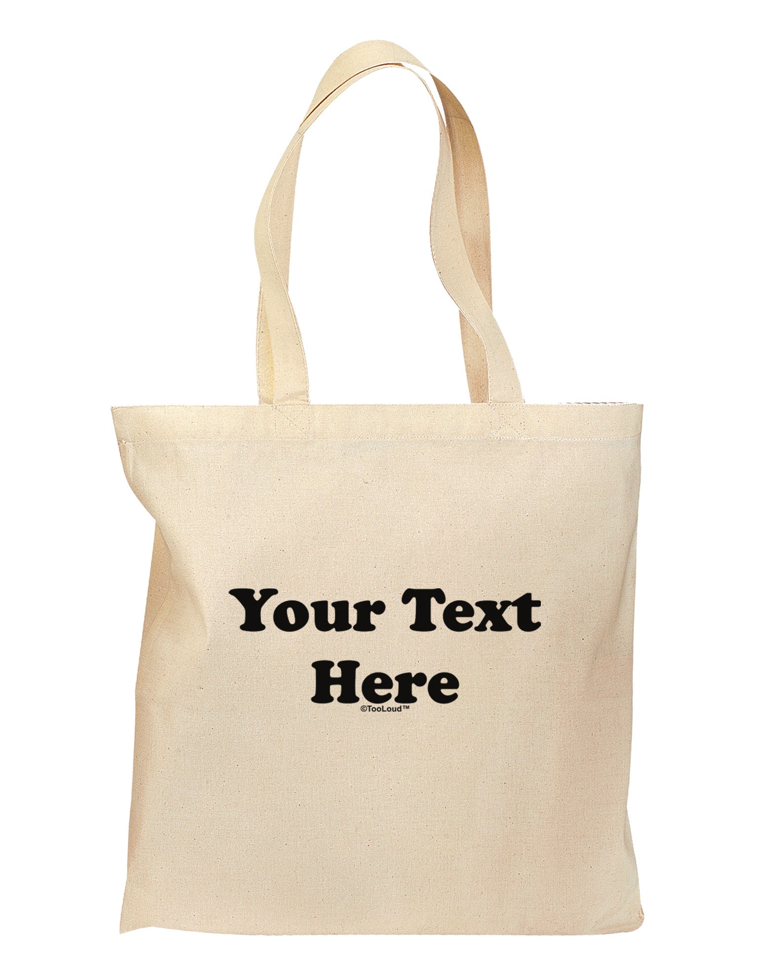 Enter Your Own Words Customized Text Grocery Tote Bag - Natural-Grocery Tote-TooLoud-Natural-Medium-Davson Sales