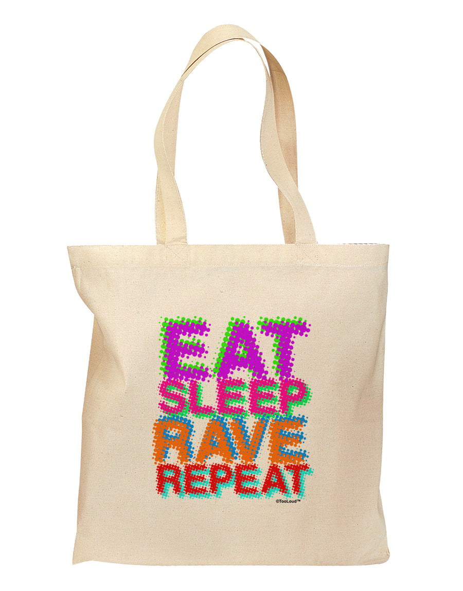 Eat Sleep Rave Repeat Color Grocery Tote Bag by TooLoud-Grocery Tote-TooLoud-Natural-Medium-Davson Sales