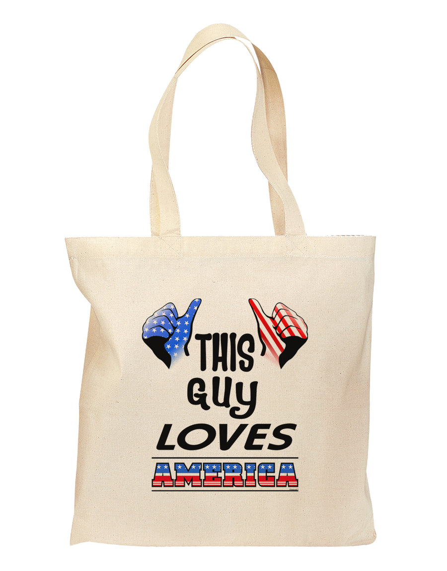 This Guy Loves America Grocery Tote Bag-Grocery Tote-TooLoud-Natural-Medium-Davson Sales