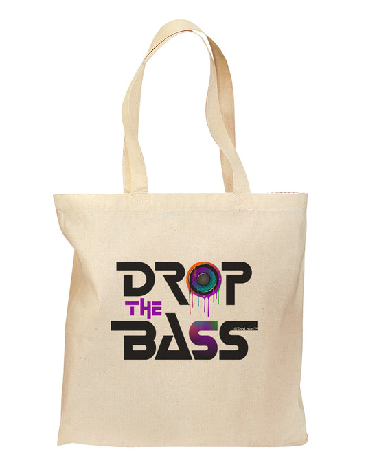 Drop The Bass - Drips Speaker Grocery Tote Bag-Grocery Tote-TooLoud-Natural-Medium-Davson Sales