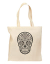 Version 10 Grayscale Day of the Dead Calavera Grocery Tote Bag-Grocery Tote-TooLoud-Natural-Medium-Davson Sales