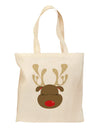 Cute Rudolph Reindeer Face Christmas Grocery Tote Bag-Grocery Tote-TooLoud-Natural-Medium-Davson Sales