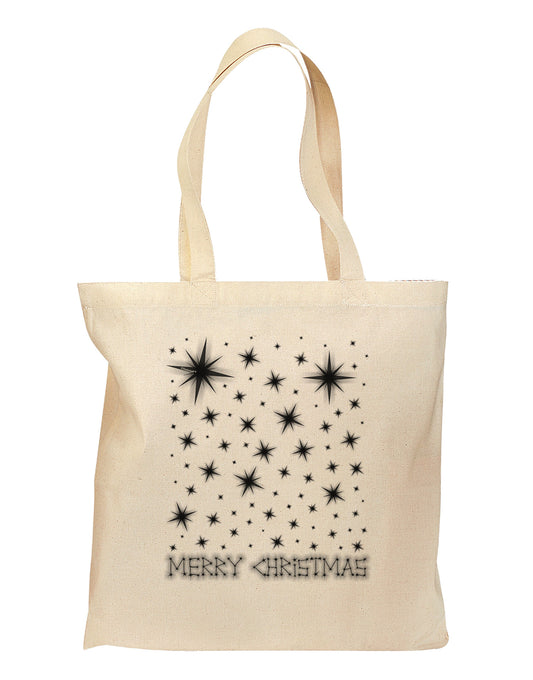 Merry Christmas Shining Night Stars Grocery Tote Bag-Grocery Tote-TooLoud-Natural-Medium-Davson Sales