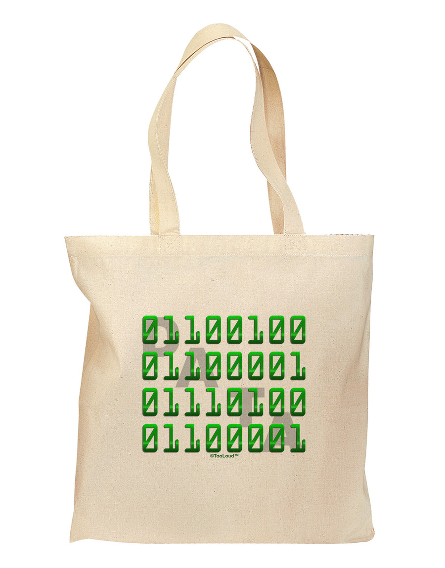 Binary Data Green Grocery Tote Bag - Natural-Grocery Tote-TooLoud-Natural-Medium-Davson Sales