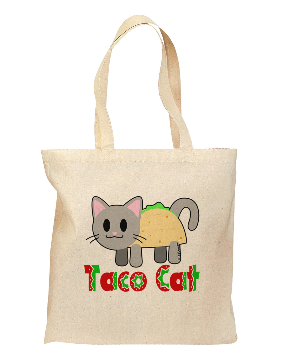 Cute Taco Cat Design Text Grocery Tote Bag by TooLoud-Grocery Tote-TooLoud-Natural-Medium-Davson Sales