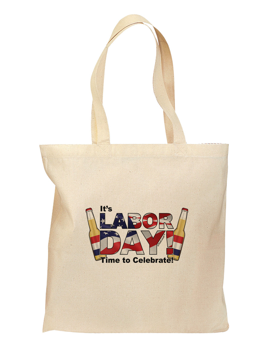 Labor Day - Celebrate Grocery Tote Bag - Natural-Grocery Tote-TooLoud-Natural-Medium-Davson Sales