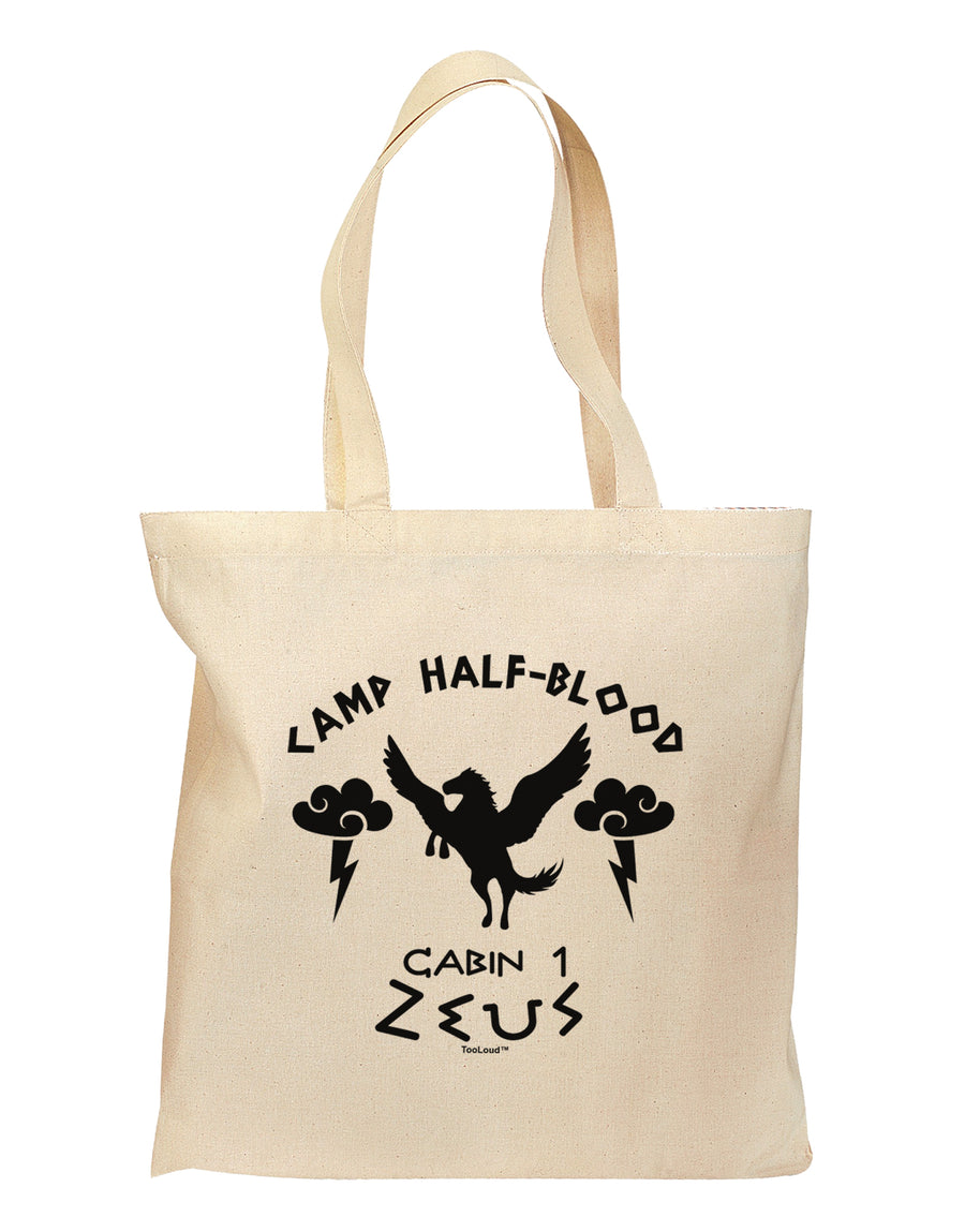Camp Half Blood Cabin 1 Zeus Grocery Tote Bag by TooLoud-Grocery Tote-TooLoud-Natural-Medium-Davson Sales