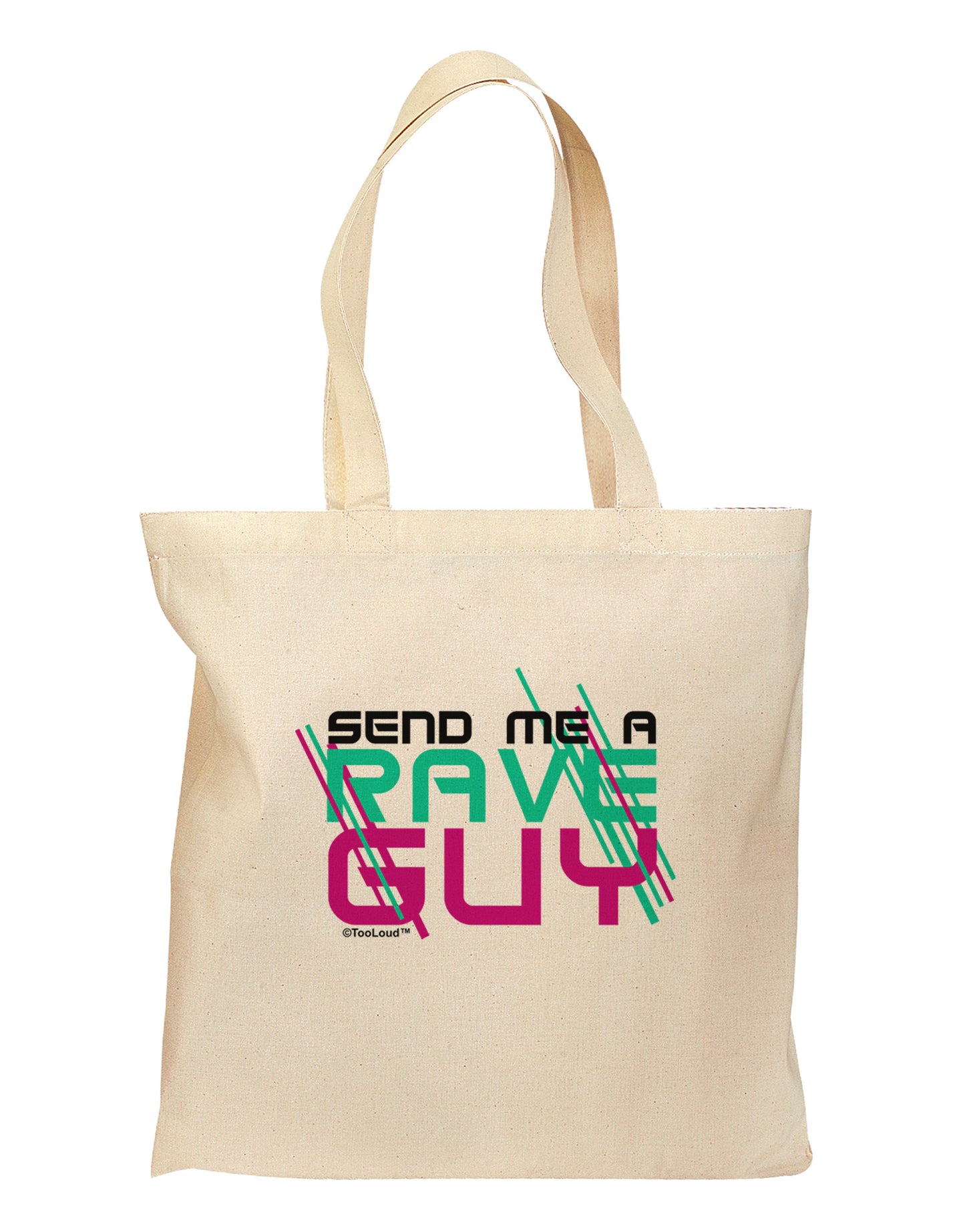Send Me A Rave Guy Grocery Tote Bag-Grocery Tote-TooLoud-Natural-Medium-Davson Sales