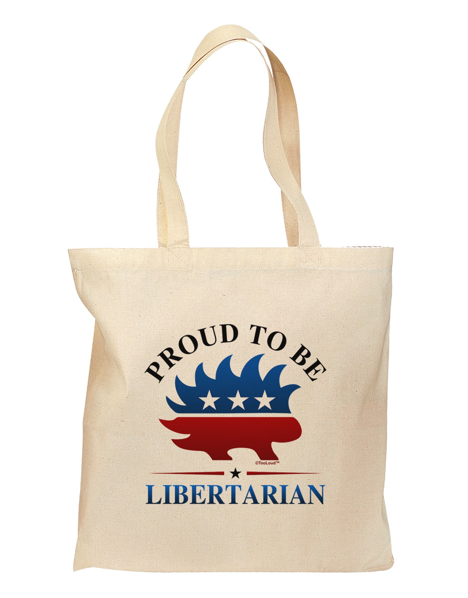 Proud To Be Libertarian Grocery Tote Bag-Grocery Tote-TooLoud-Natural-Medium-Davson Sales