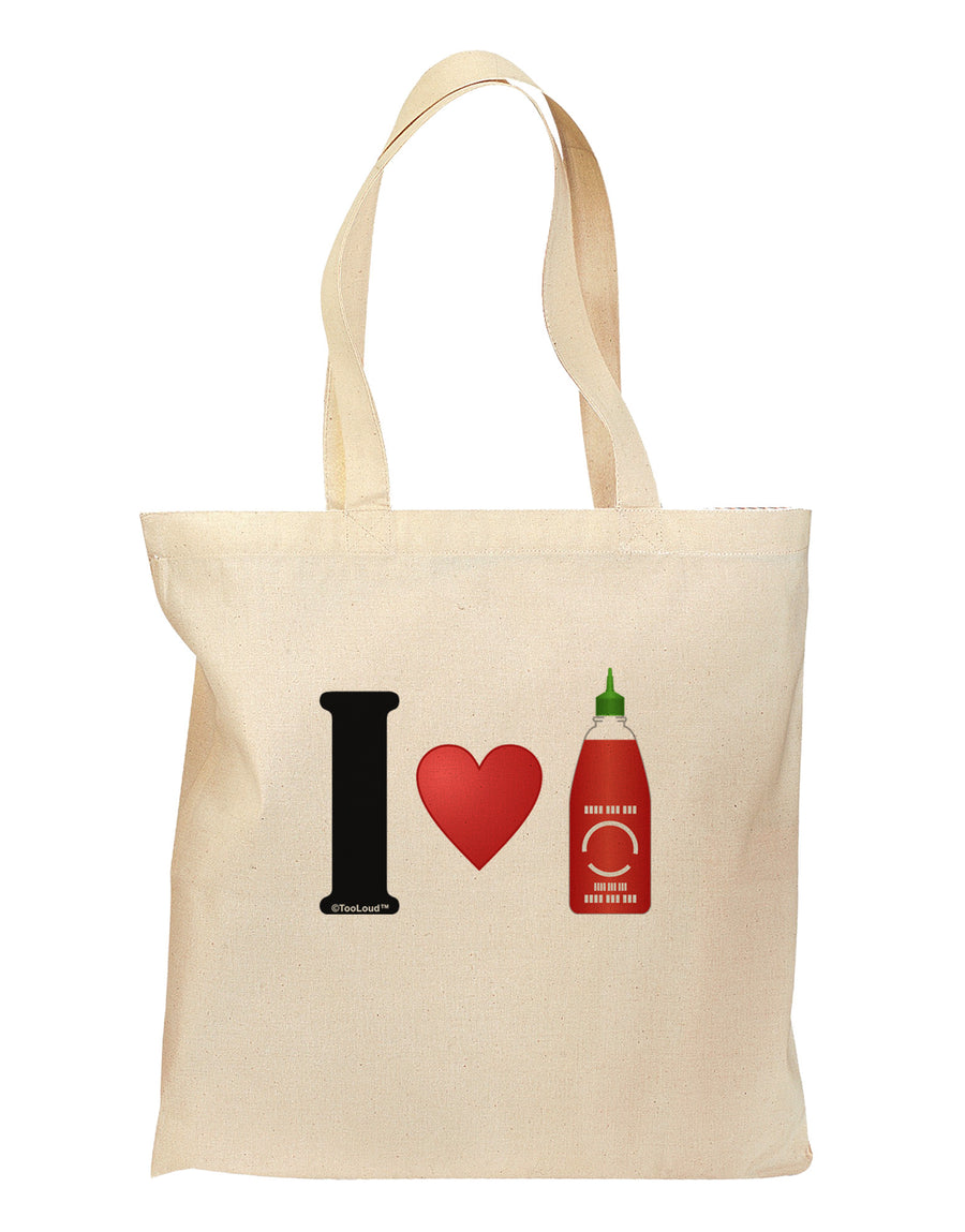 I Heart Sriracha Design Grocery Tote Bag by TooLoud-Grocery Tote-TooLoud-Natural-Medium-Davson Sales