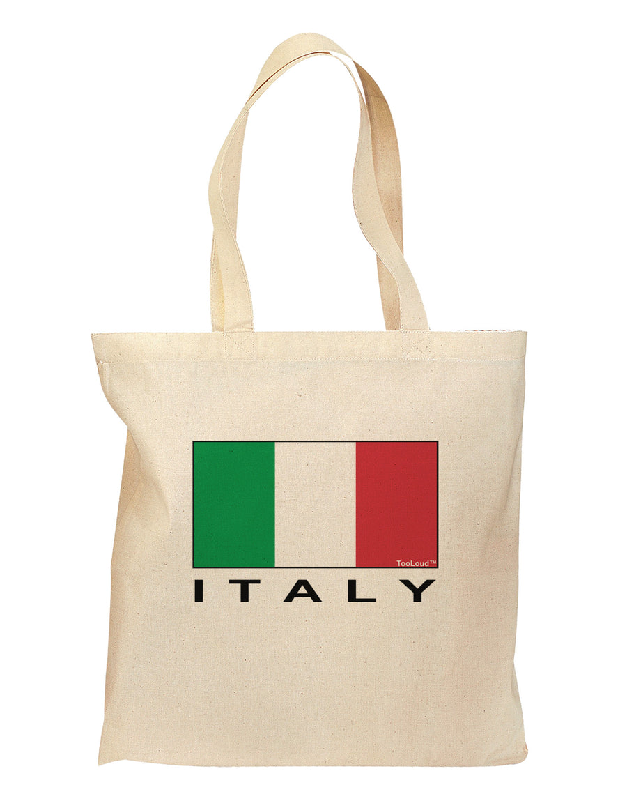 Italian Flag - Italy Text Grocery Tote Bag by TooLoud-Grocery Tote-TooLoud-Natural-Medium-Davson Sales