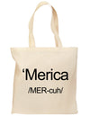 Merica Text Grocery Tote Bag-Grocery Tote-TooLoud-Natural-Medium-Davson Sales