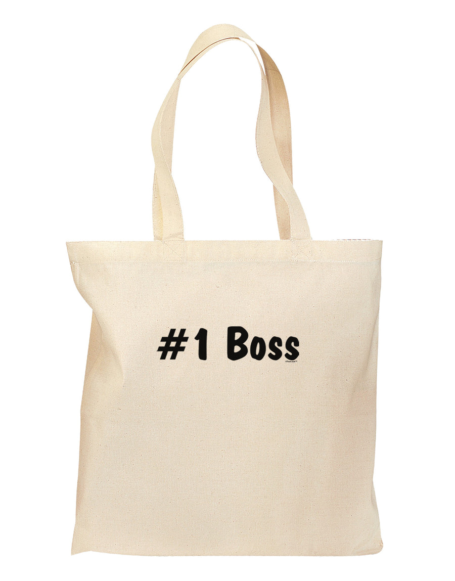 #1 Boss Text - Boss Day Grocery Tote Bag-Grocery Tote-TooLoud-Natural-Medium-Davson Sales