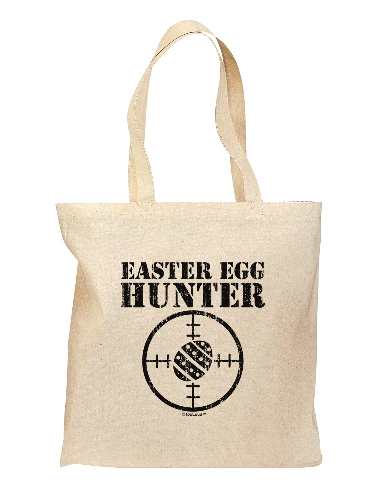 Easter Egg Hunter Distressed Grocery Tote Bag by TooLoud-Grocery Tote-TooLoud-Natural-Medium-Davson Sales