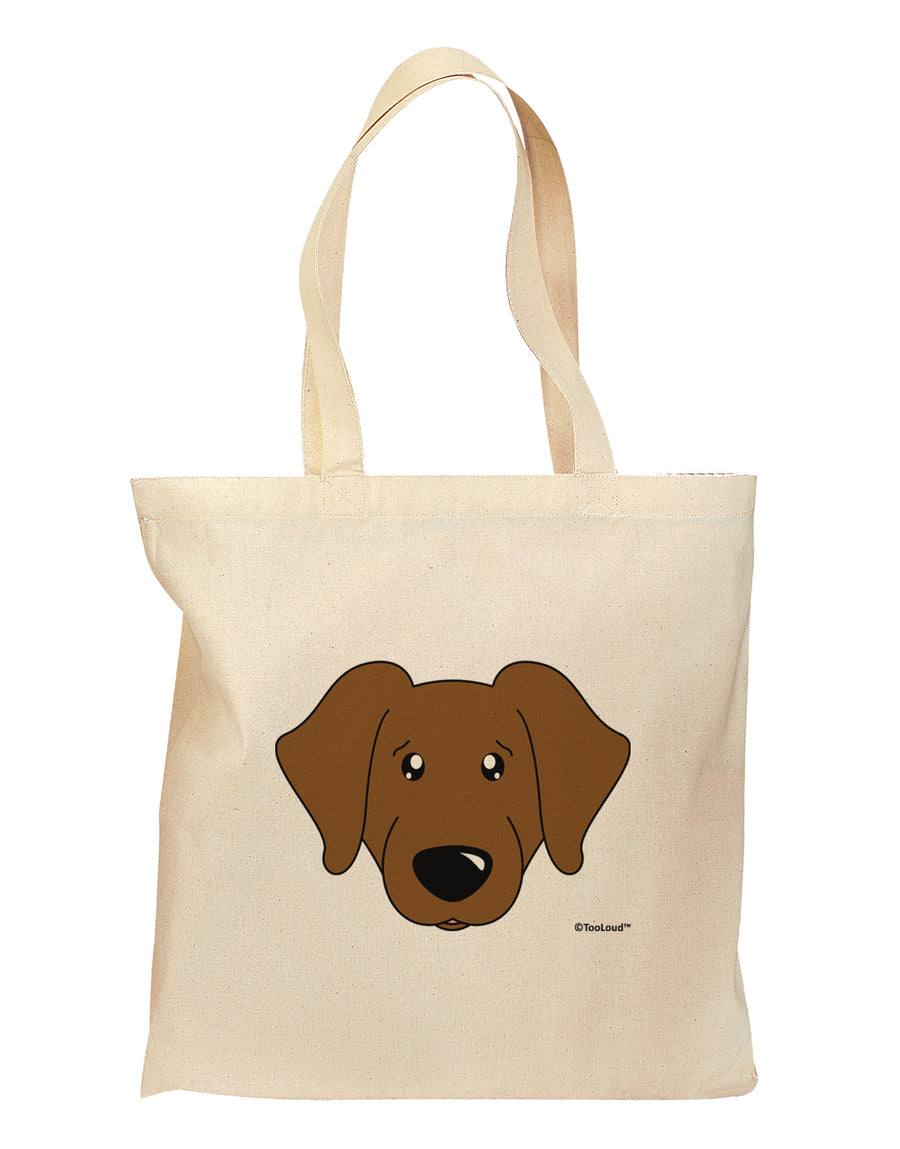 Cute Chocolate Labrador Retriever Dog Grocery Tote Bag by TooLoud-Grocery Tote-TooLoud-Natural-Medium-Davson Sales