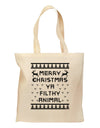 Merry Christmas Ya Filthy Animal Christmas Sweater Grocery Tote Bag-Grocery Tote-TooLoud-Natural-Medium-Davson Sales