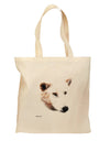 TooLoud White Wolf Head Cutout Grocery Tote Bag - Natural-Grocery Tote-TooLoud-Natural-Medium-Davson Sales