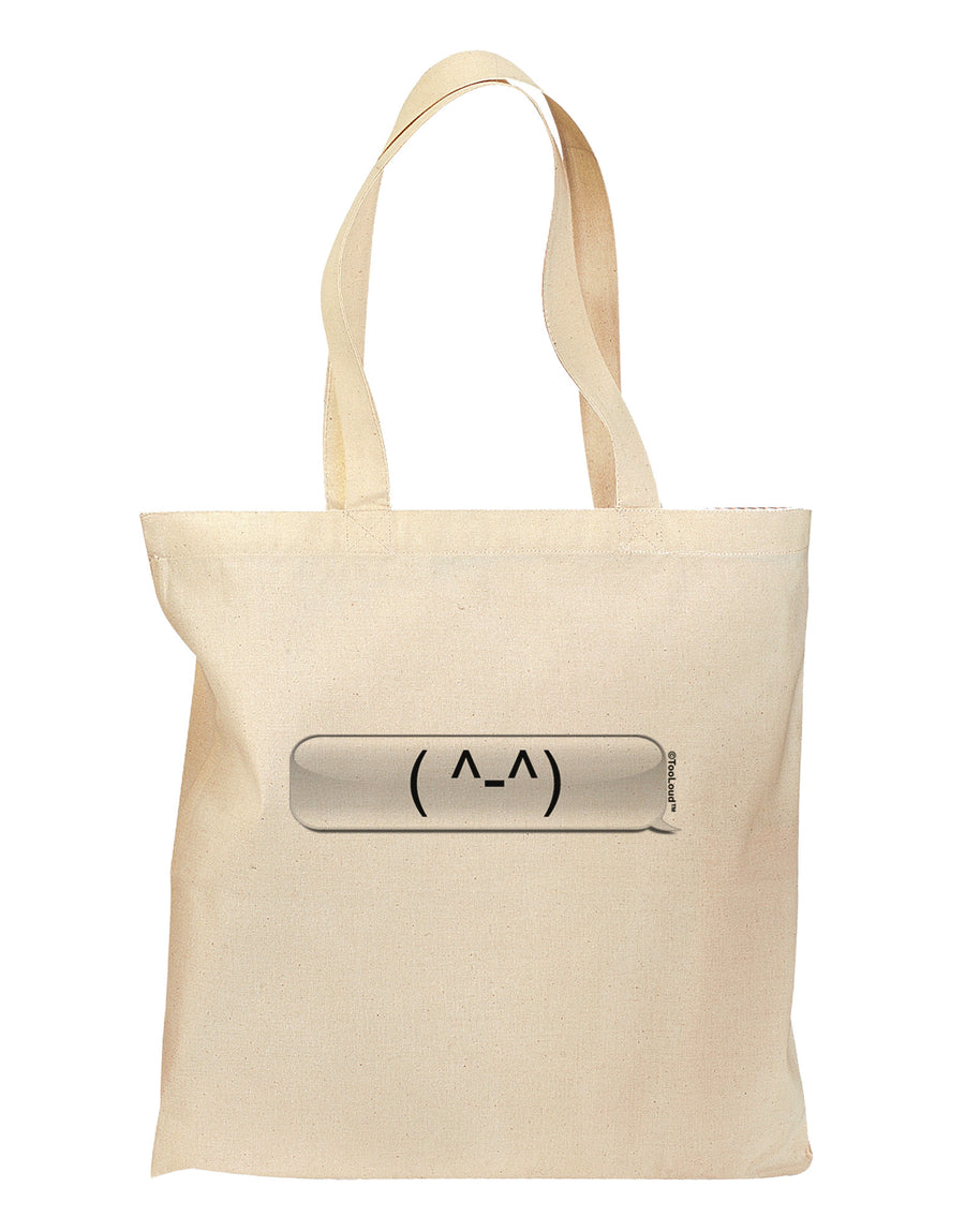 Happy FaceText Bubble Grocery Tote Bag-Grocery Tote-TooLoud-Natural-Medium-Davson Sales