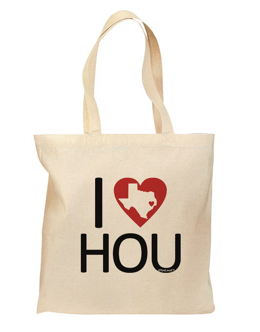 I Heart Houston Grocery Tote Bag - Natural-Grocery Tote-TooLoud-Natural-Medium-Davson Sales