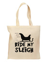 Ride My Sleigh BnW Grocery Tote Bag-Grocery Tote-TooLoud-Natural-Medium-Davson Sales