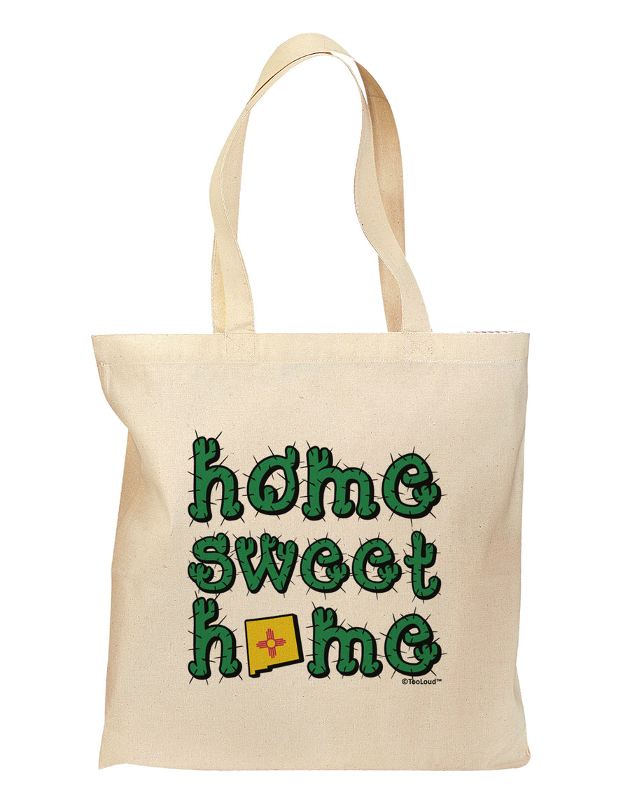 Home Sweet Home - New Mexico - Cactus and State Flag Grocery Tote Bag by TooLoud-Grocery Tote-TooLoud-Natural-Medium-Davson Sales