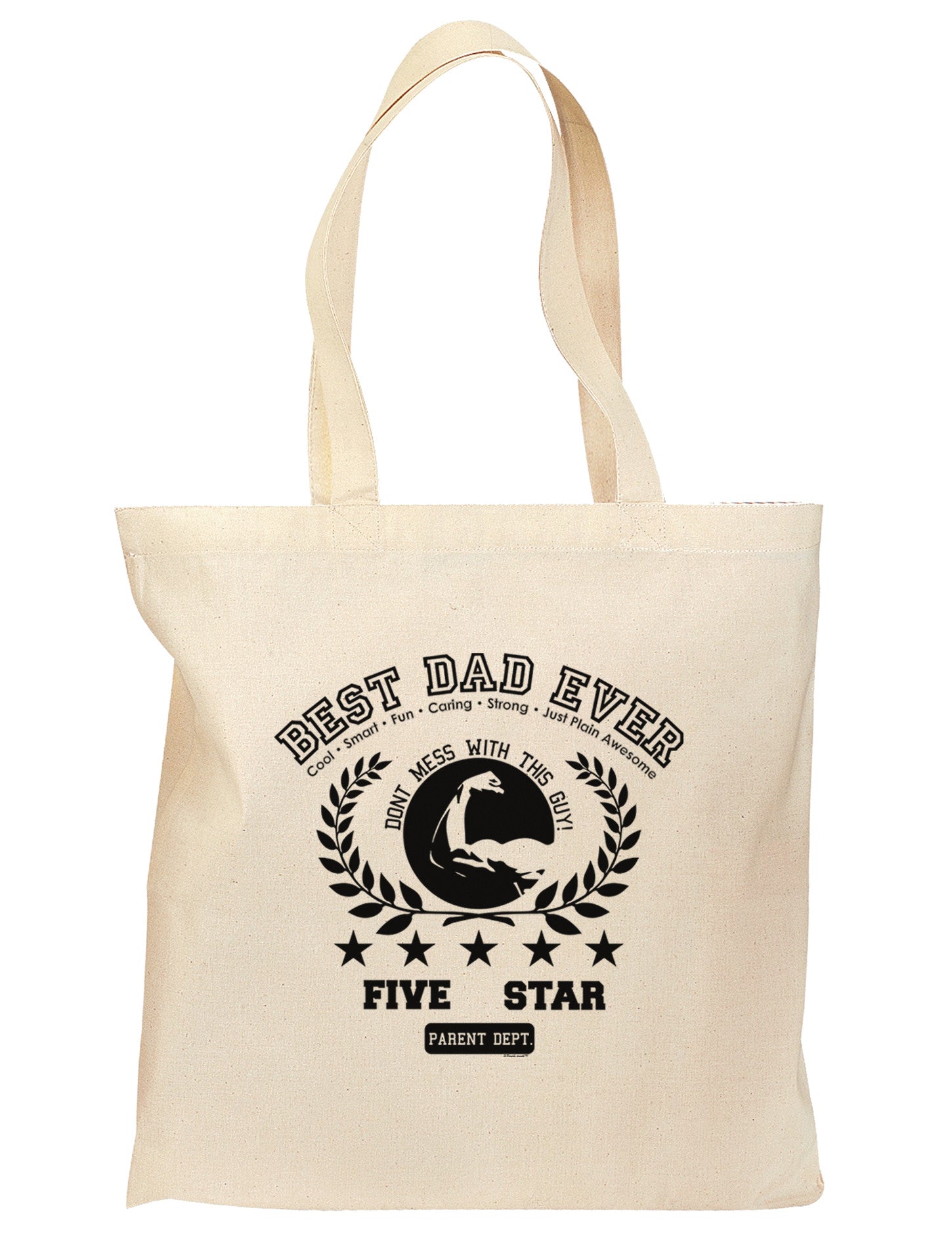 Best Dad Ever Collegiate Grocery Tote Bag-Grocery Tote-TooLoud-Natural-Medium-Davson Sales