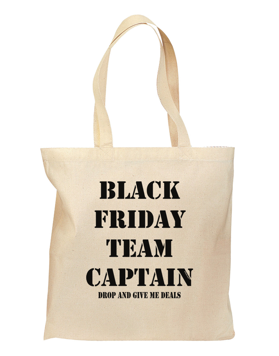 Black Friday Team Captain - Drop and Give Me Deals Grocery Tote Bag-Grocery Tote-TooLoud-Natural-Medium-Davson Sales