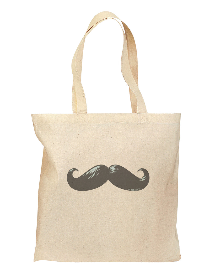 Big Gray Mustache Grocery Tote Bag-Grocery Tote-TooLoud-Natural-Medium-Davson Sales