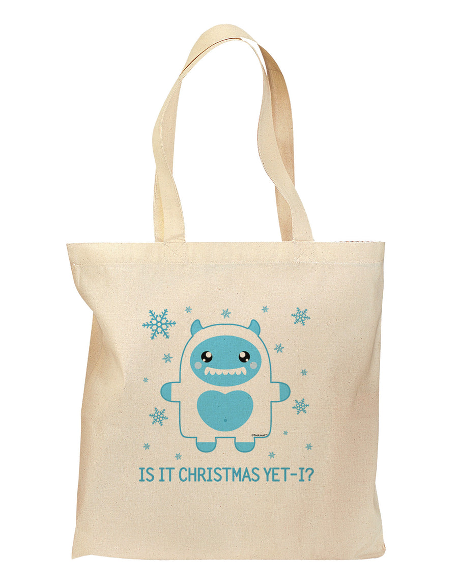 Is It Christmas Yet - Yeti Abominable Snowman Grocery Tote Bag-Grocery Tote-TooLoud-Natural-Medium-Davson Sales