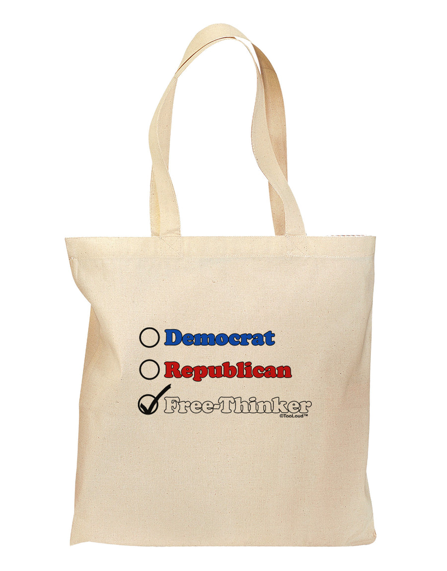 Free Thinker Checklist Grocery Tote Bag-Grocery Tote-TooLoud-Natural-Medium-Davson Sales