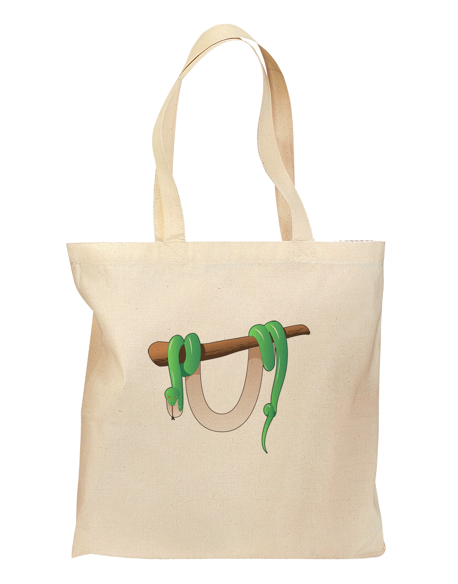 Anaconda Design Green Grocery Tote Bag-Grocery Tote-TooLoud-Natural-Medium-Davson Sales