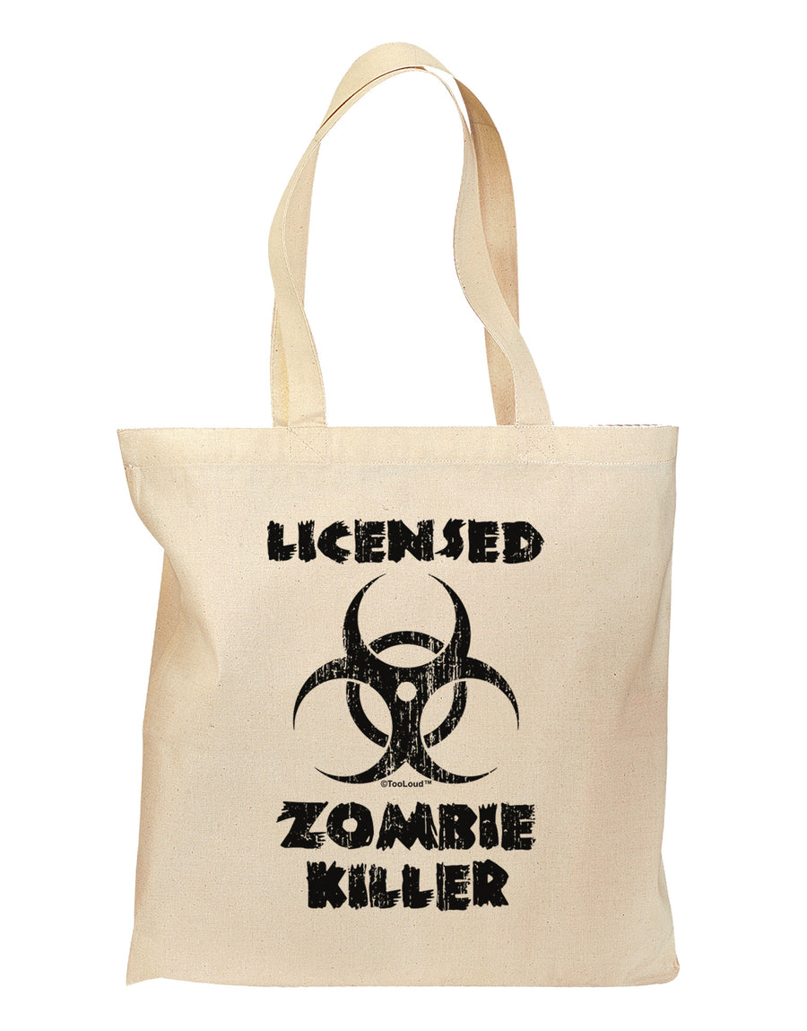 Licensed Zombie Killer - Biohazard Grocery Tote Bag by TooLoud-Grocery Tote-TooLoud-Natural-Medium-Davson Sales