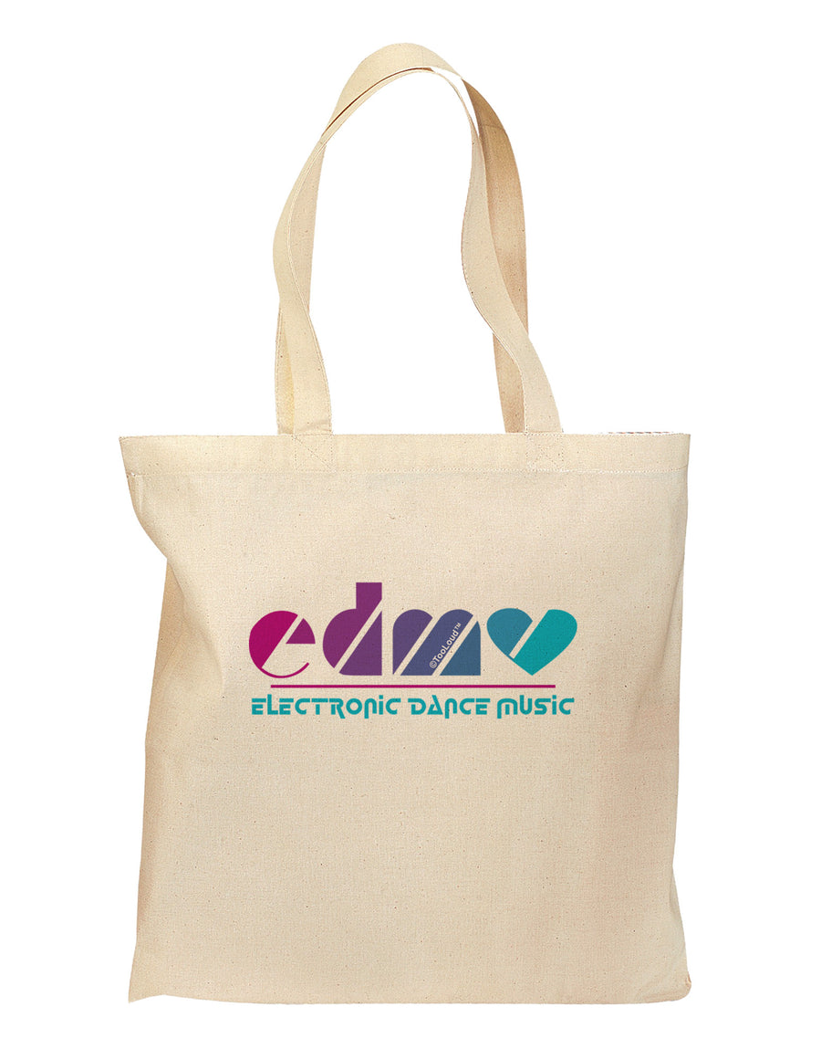 EDM Heart Grocery Tote Bag-Grocery Tote-TooLoud-Natural-Medium-Davson Sales