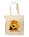 Lion Watercolor 4 Text Grocery Tote Bag-Grocery Tote-TooLoud-Natural-Medium-Davson Sales