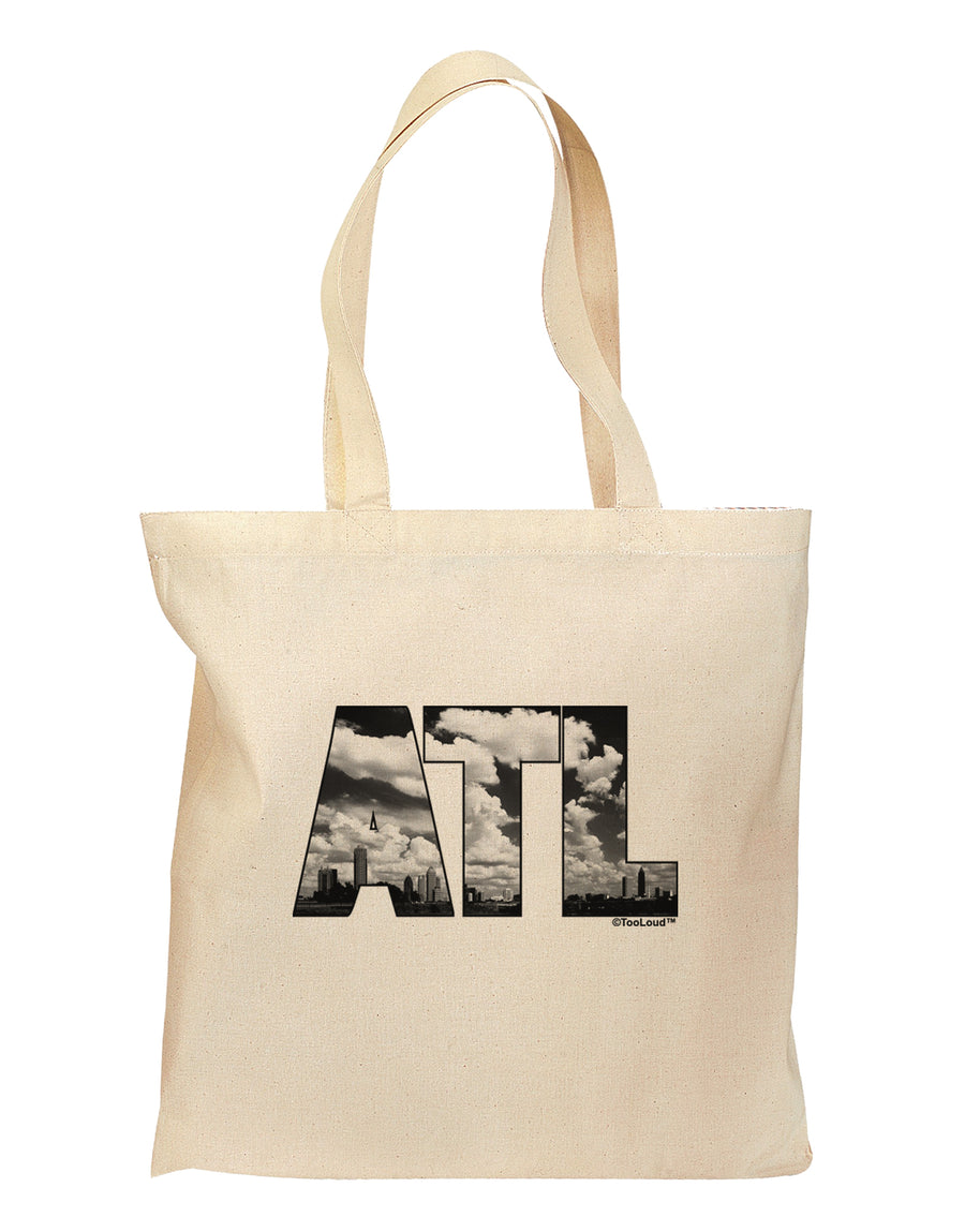 ATL Atlanta Text Grocery Tote Bag by TooLoud-Grocery Tote-TooLoud-Natural-Medium-Davson Sales