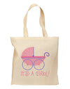 It's a Girl - Baby Carriage Grocery Tote Bag-Grocery Tote-TooLoud-Natural-Medium-Davson Sales