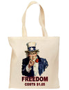 Uncle Sam Freedom Costs a Buck O Five Grocery Tote Bag-Grocery Tote-TooLoud-Natural-Medium-Davson Sales