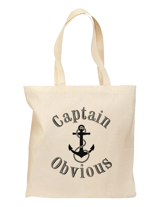 Captain Obvious Funny Grocery Tote Bag-Grocery Tote-TooLoud-Natural-Medium-Davson Sales