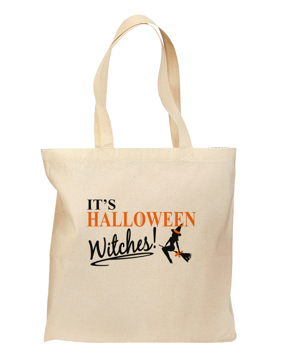 It's Halloween Witches Grocery Tote Bag-Grocery Tote-TooLoud-Natural-Medium-Davson Sales