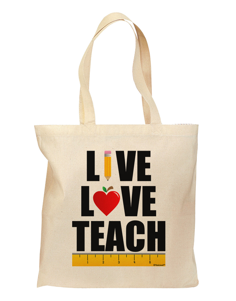 Live Love Teach Grocery Tote Bag-Grocery Tote-TooLoud-Natural-Medium-Davson Sales