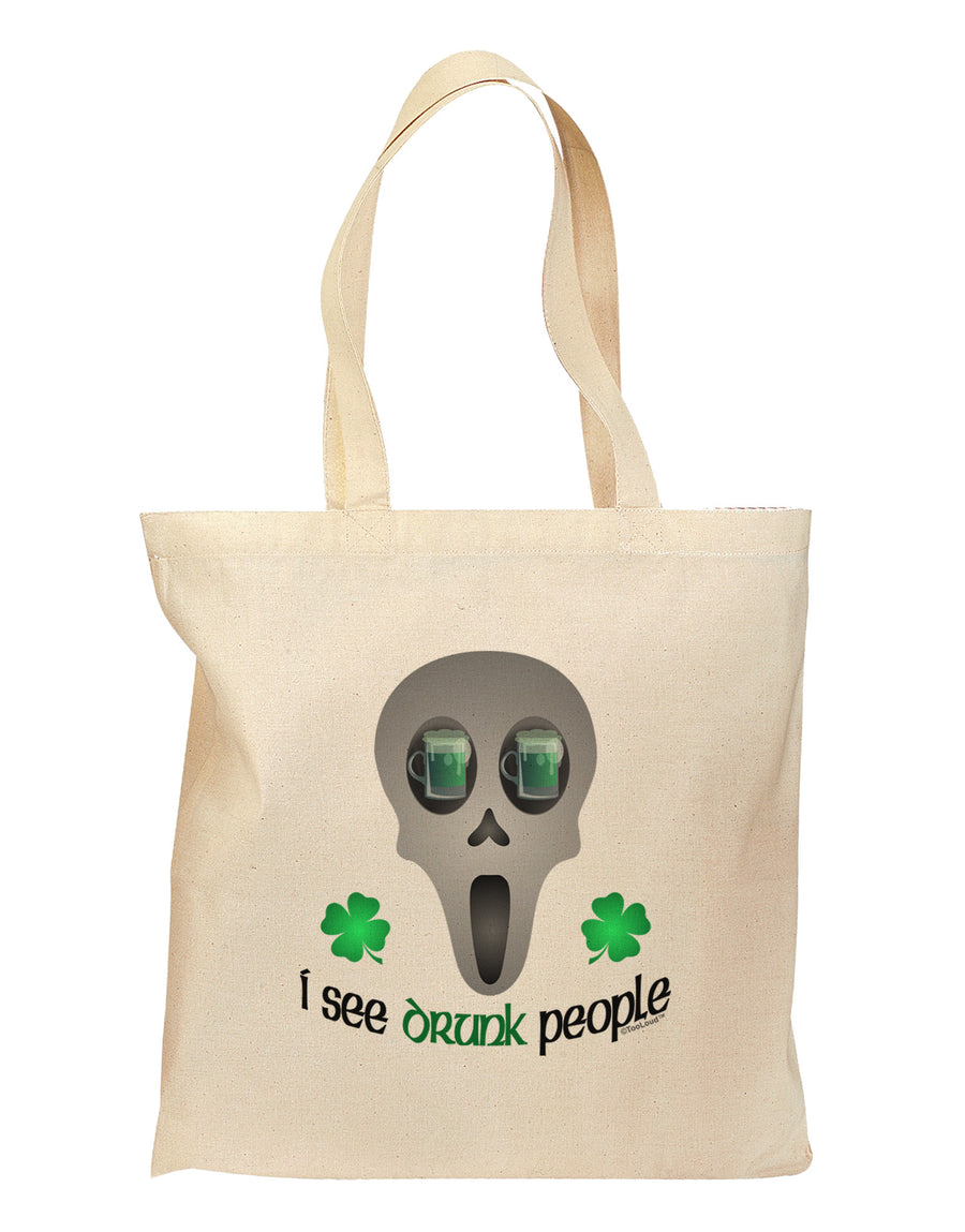 I See Drunk People Grocery Tote Bag-Grocery Tote-TooLoud-Natural-Medium-Davson Sales