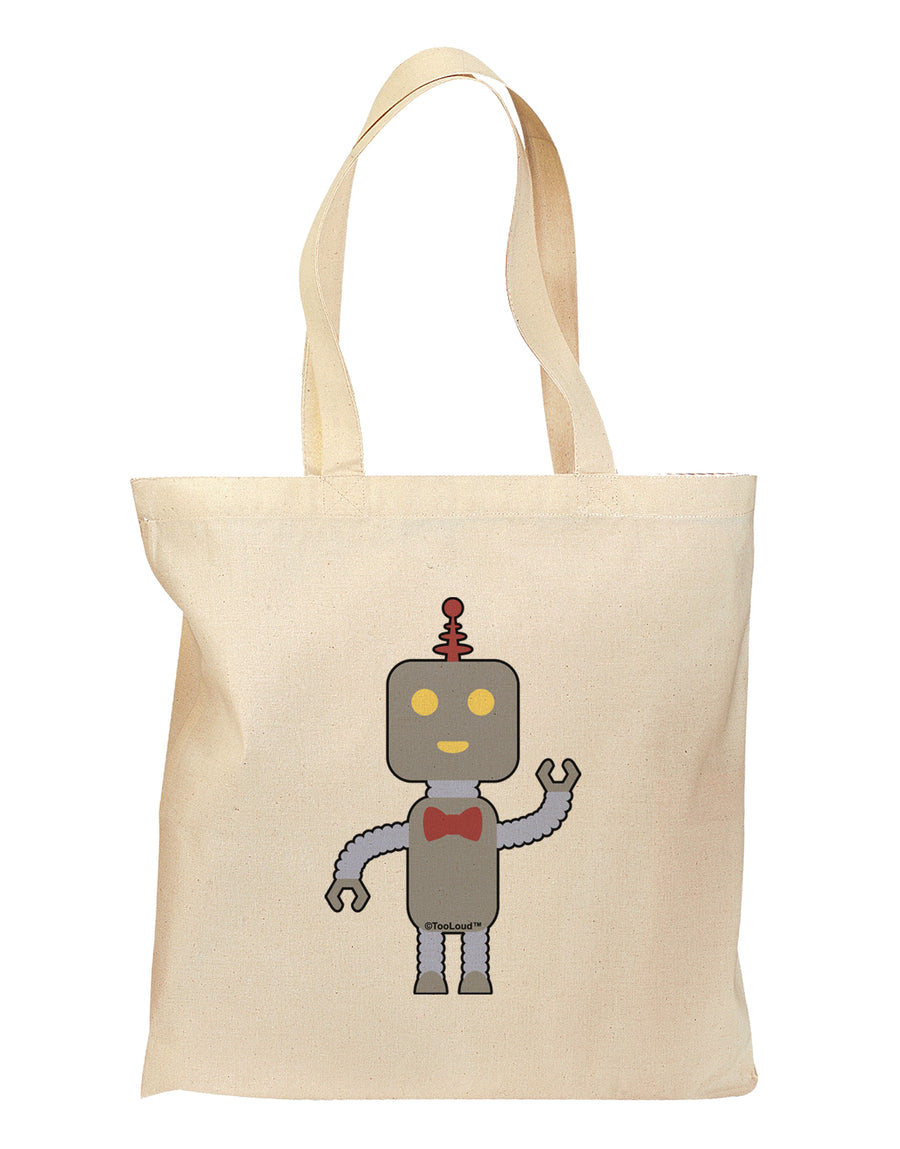 Cute Robot Male Grocery Tote Bag by TooLoud-Grocery Tote-TooLoud-Natural-Medium-Davson Sales