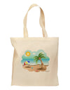 Fun Summer Beach Scene Grocery Tote Bag by TooLoud-Grocery Tote-TooLoud-Natural-Medium-Davson Sales