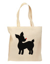 Cute Rudolph Silhouette - Christmas Grocery Tote Bag by TooLoud-Grocery Tote-TooLoud-Natural-Medium-Davson Sales